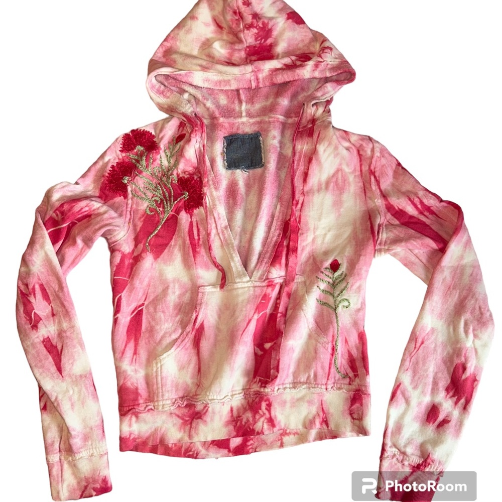 Y2k Cropped Embroidered Hoodie